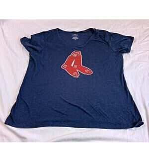5th & Ocean Women's Boston Red Sox Logo T Shirt Blue XL Cotton/Poly MLB
